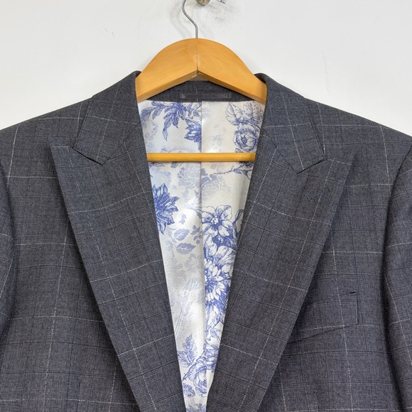 Atelier Munro Sport Coat Mens 40S Gray Glencheck Windowpane Wool Custom Made - Picture 4 of 16